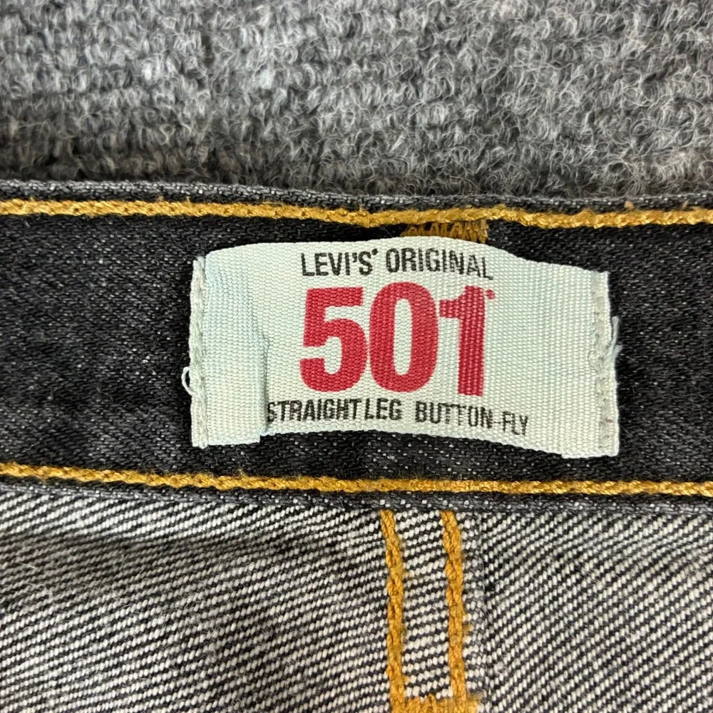Y2K 90s Levis 501 Original Straight Leg Jeans Mens 46x32 Dark Wash Button Fly